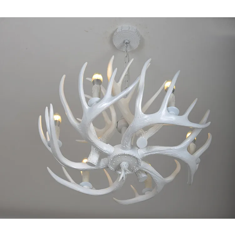 Lustre Bois de Cerf Blanc