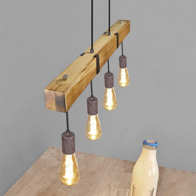lustre industriel bois et fer