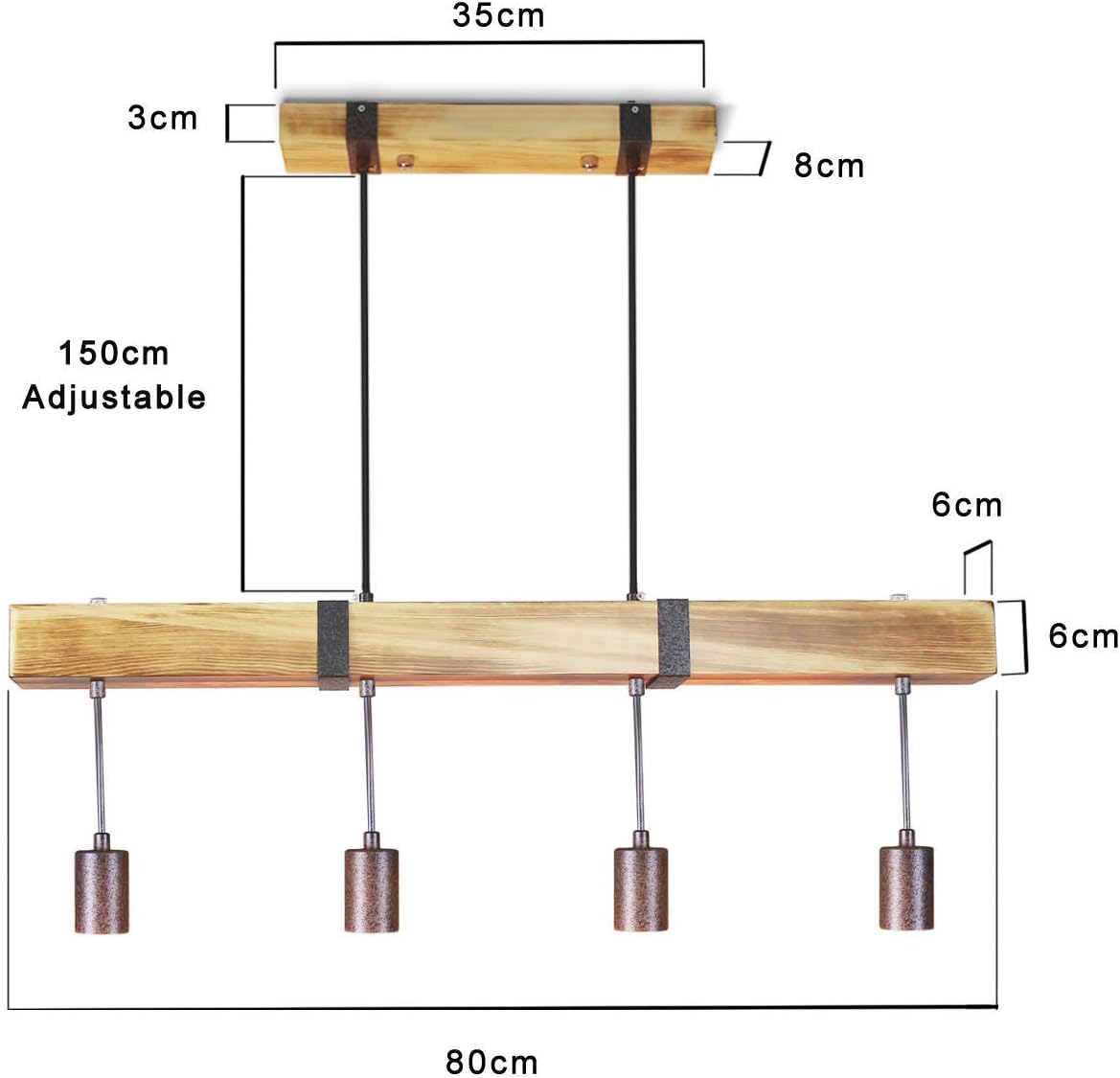 Lustre Industriel Bois et Métal