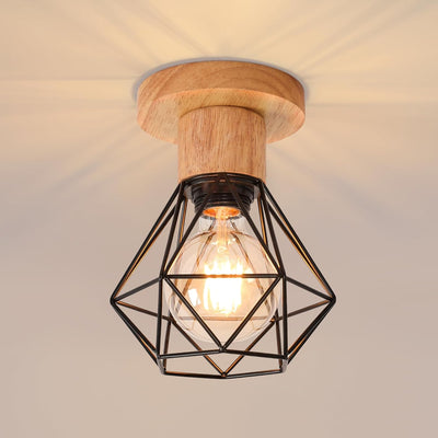 Plafonnier Industriel Bois et Métal