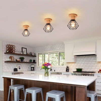 Plafonnier Industriel Bois et Métal