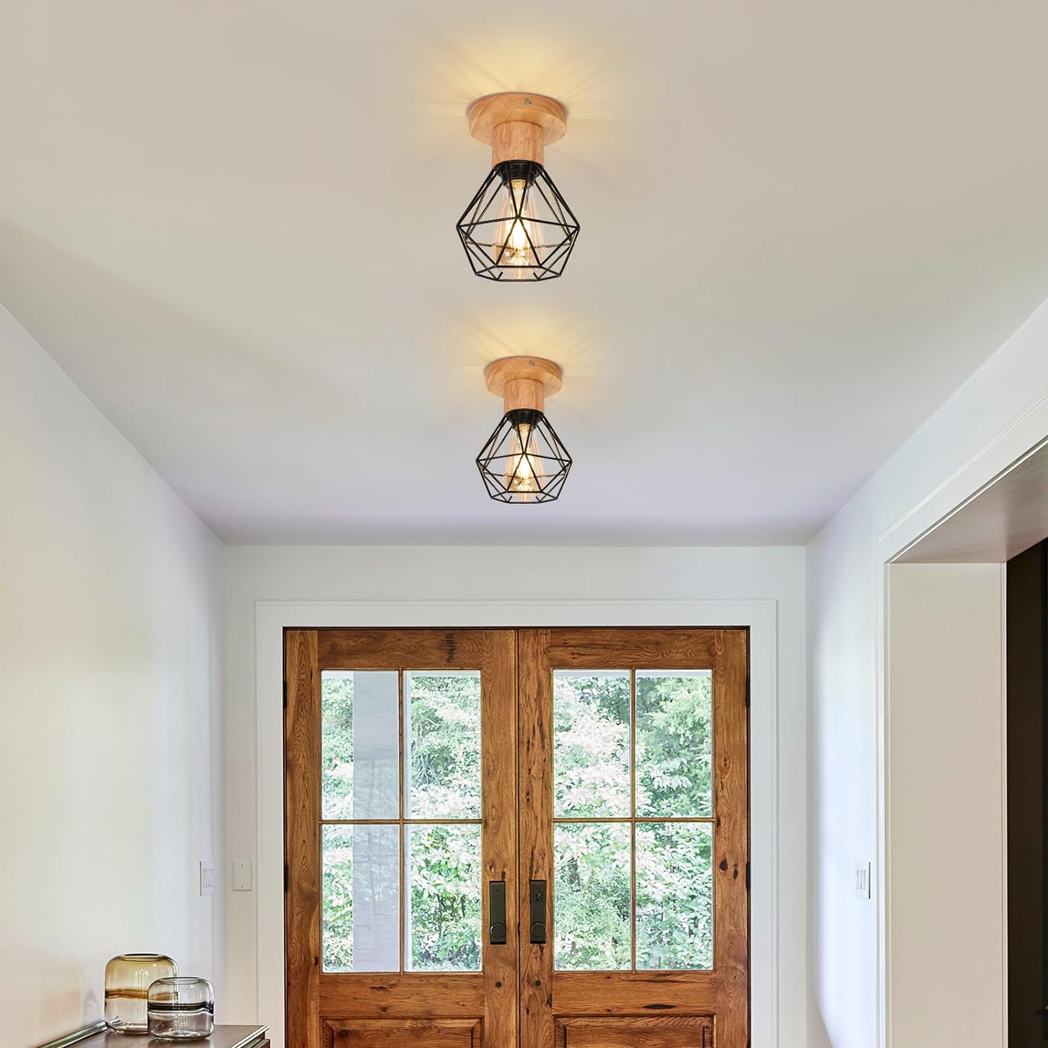 Plafonnier Industriel Bois et Métal