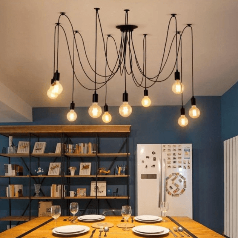 lustre industriel 10 ampoules