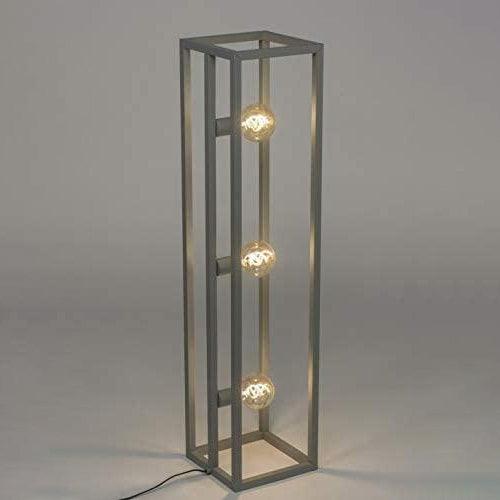 Lampadaire Salon Industriel Gris Triple