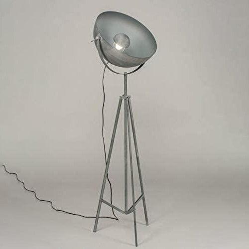 Lampadaire Trepied Industriel Loft Gris Béton