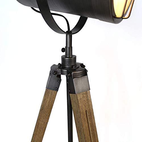 Lampadaire Cinema Industriel Projecteur Noir Brossé