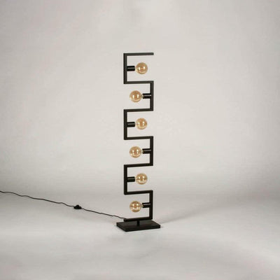 Lampadaire Industriel Noir Design 6 Points