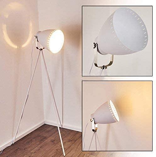 Lampadaire Trepied Industriel Blanc