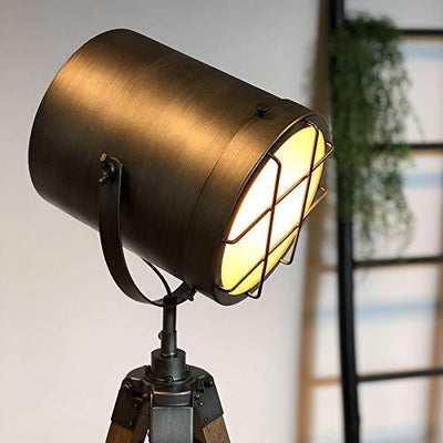 Lampadaire Cinema Industriel Projecteur Noir Brossé