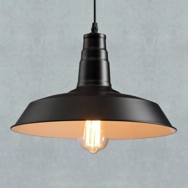 Suspension Industrielle Métal Noire