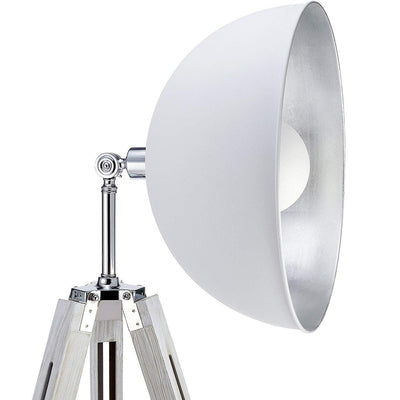 Lampadaire Trepied Industriel Projecteur Blanc