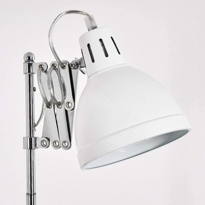 Lampadaire Salon Industriel Accordéon Blanc