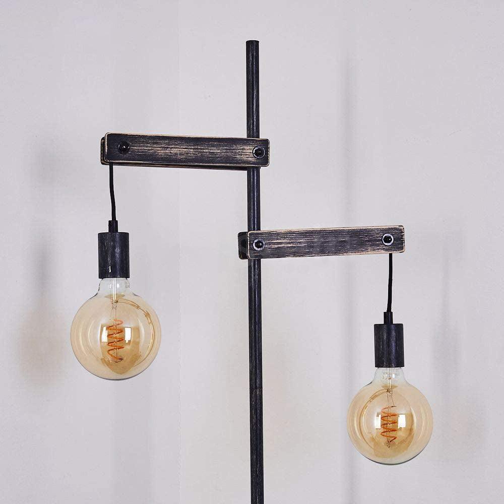 Lampadaire Salon Industriel Vintage - Bois Vieilli