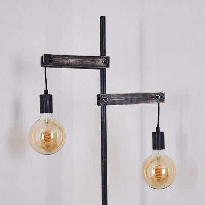 Lampadaire Salon Industriel Vintage - Bois Vieilli