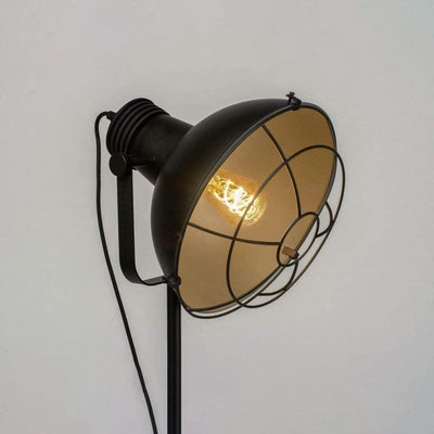 Lampadaire Trépied Industriel Grillagé