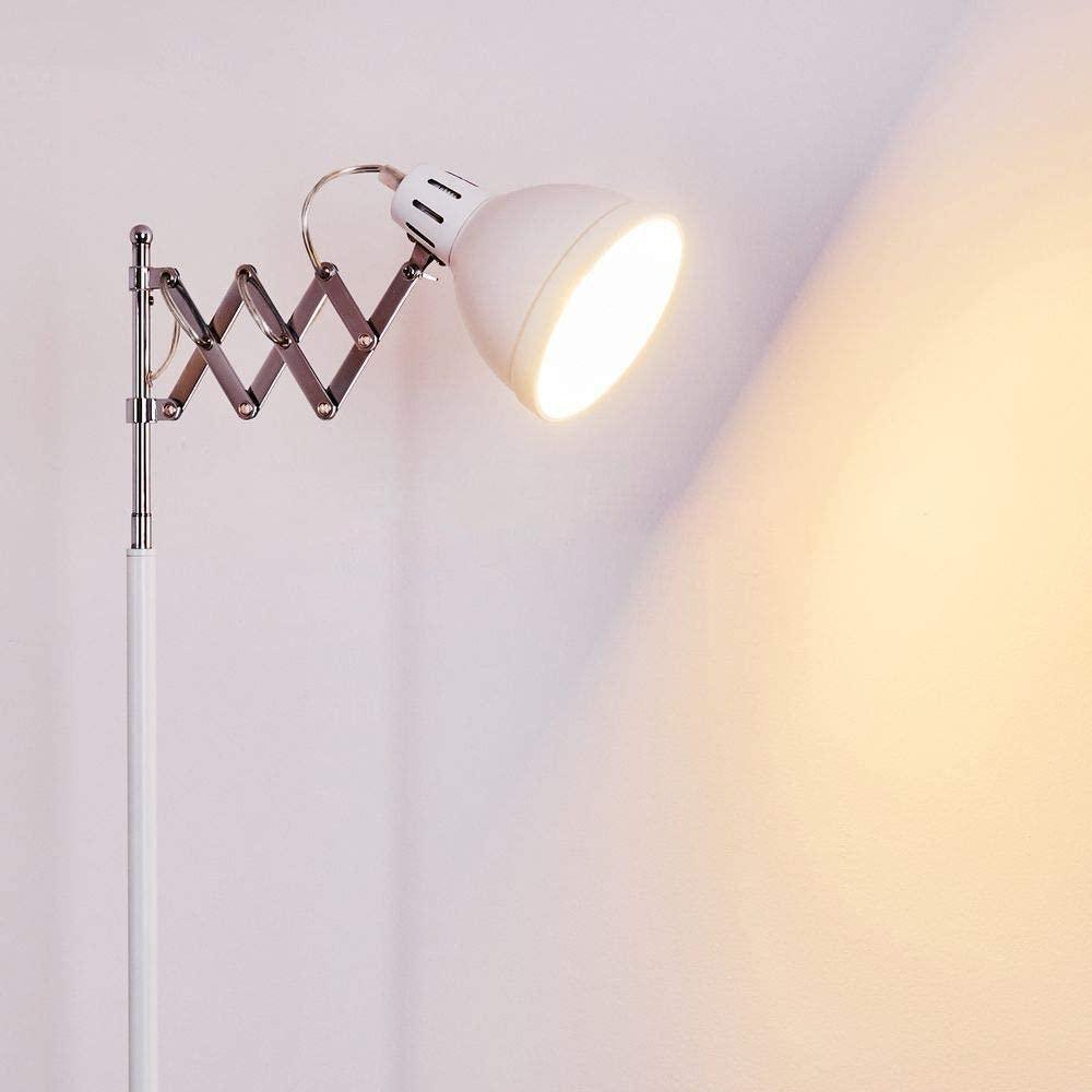 Lampadaire Salon Industriel Accordéon Blanc