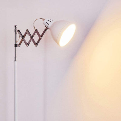 Lampadaire Salon Industriel Accordéon Blanc