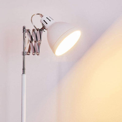 Lampadaire Salon Industriel Accordéon Blanc