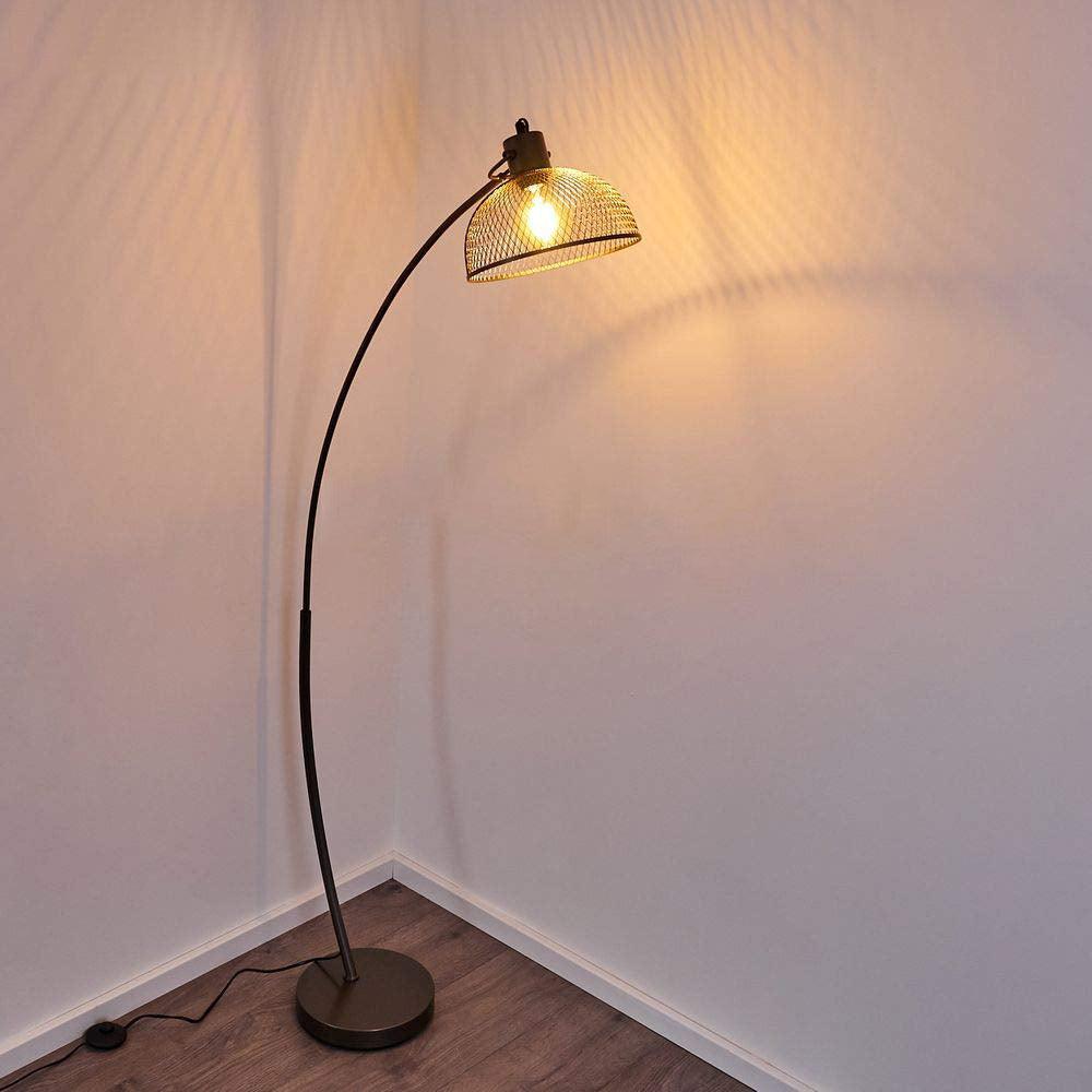 Lampadaire Industriel Noir Grillagé