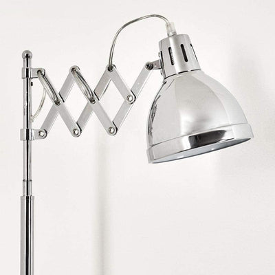 Lampadaire Salon Industriel Accordéon Chrome