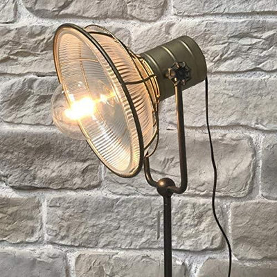 Lampadaire Cinema Industriel Verre Strié