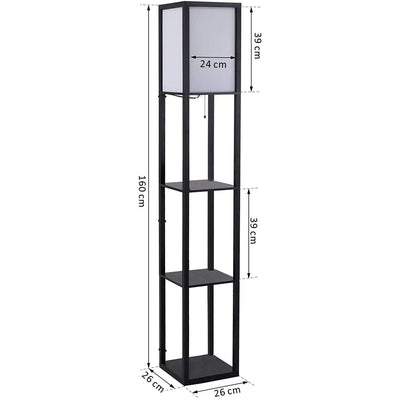 Lampadaire Industriel Noir à Étages