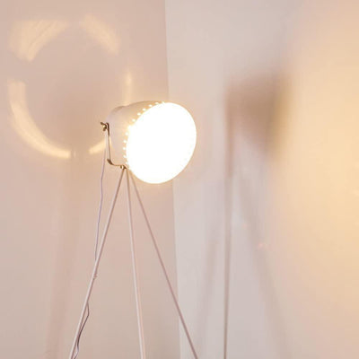 Lampadaire Trepied Industriel Blanc