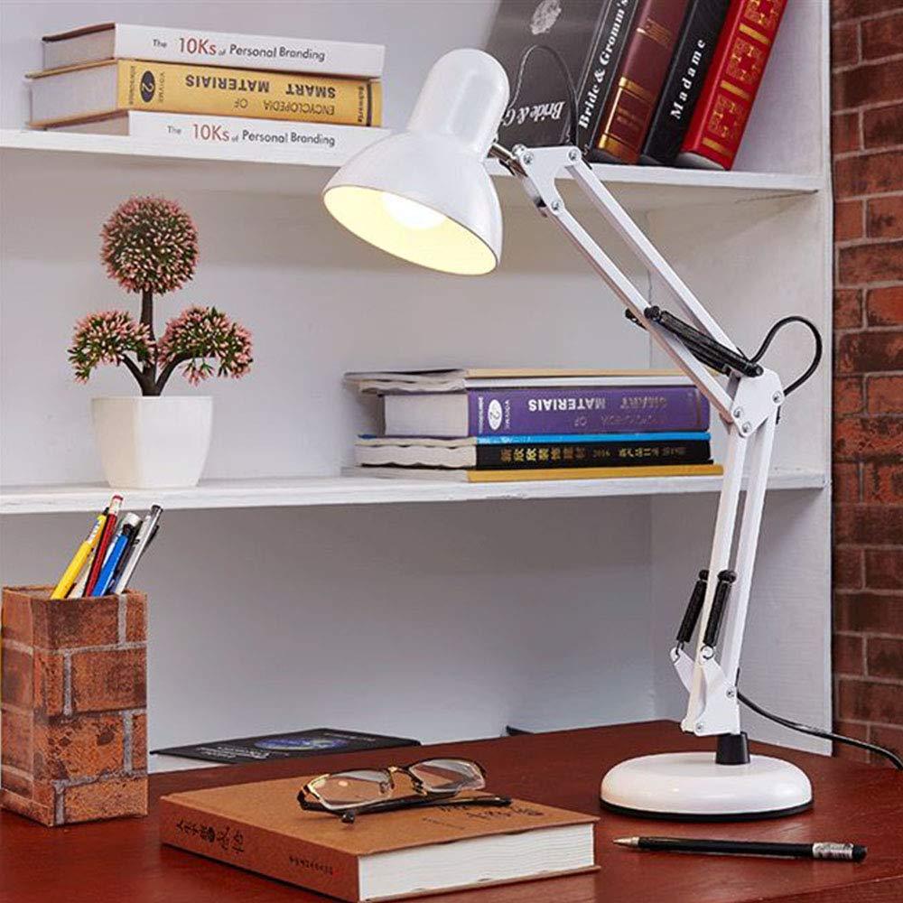 Lampe de bureau industrielle articulée FAMOUS blanche en métal