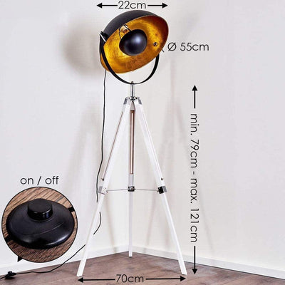 Lampadaire Cinema Industriel Moon XL - Pied Blanc