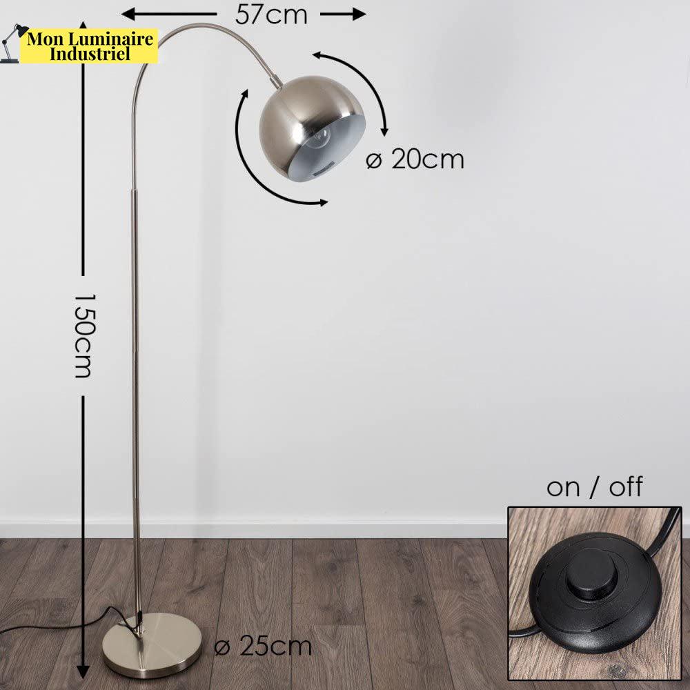 Lampadaire Salon Industriel Sofa - Acier Brossé