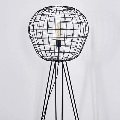 Lampadaire Industriel Noir Cage à Oiseau - V2