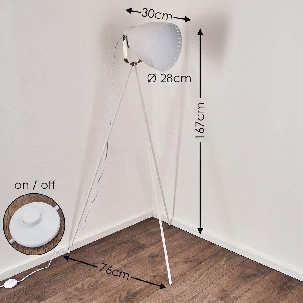 Lampadaire Trepied Industriel Blanc