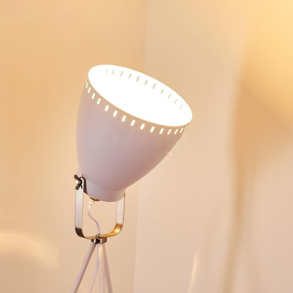 Lampadaire Trepied Industriel Blanc