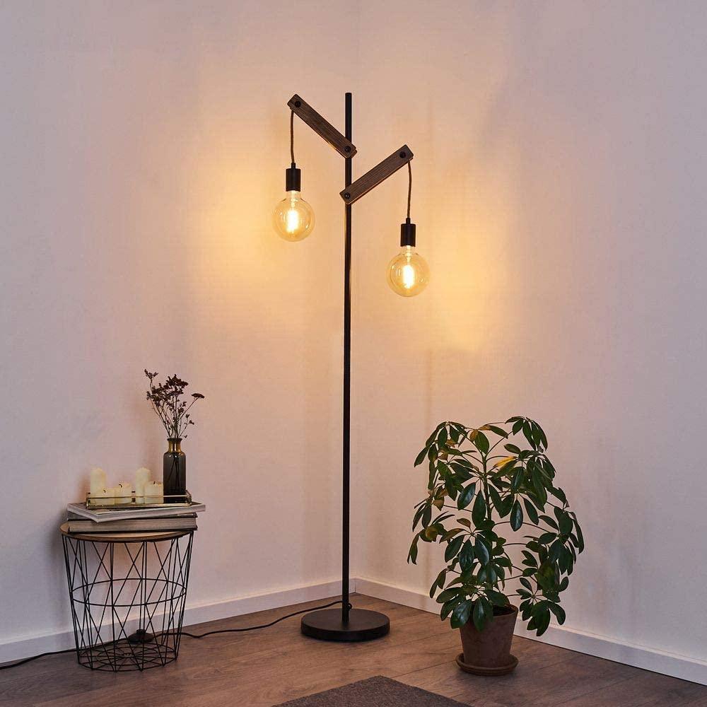 Lampadaire Salon Industriel Vintage Bois