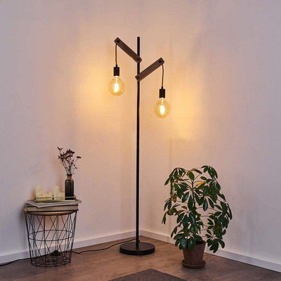 Lampadaire Salon Industriel Vintage Bois