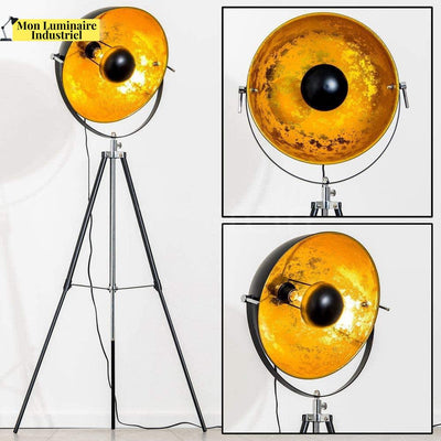 Lampadaire Industriel Noir Moon XL