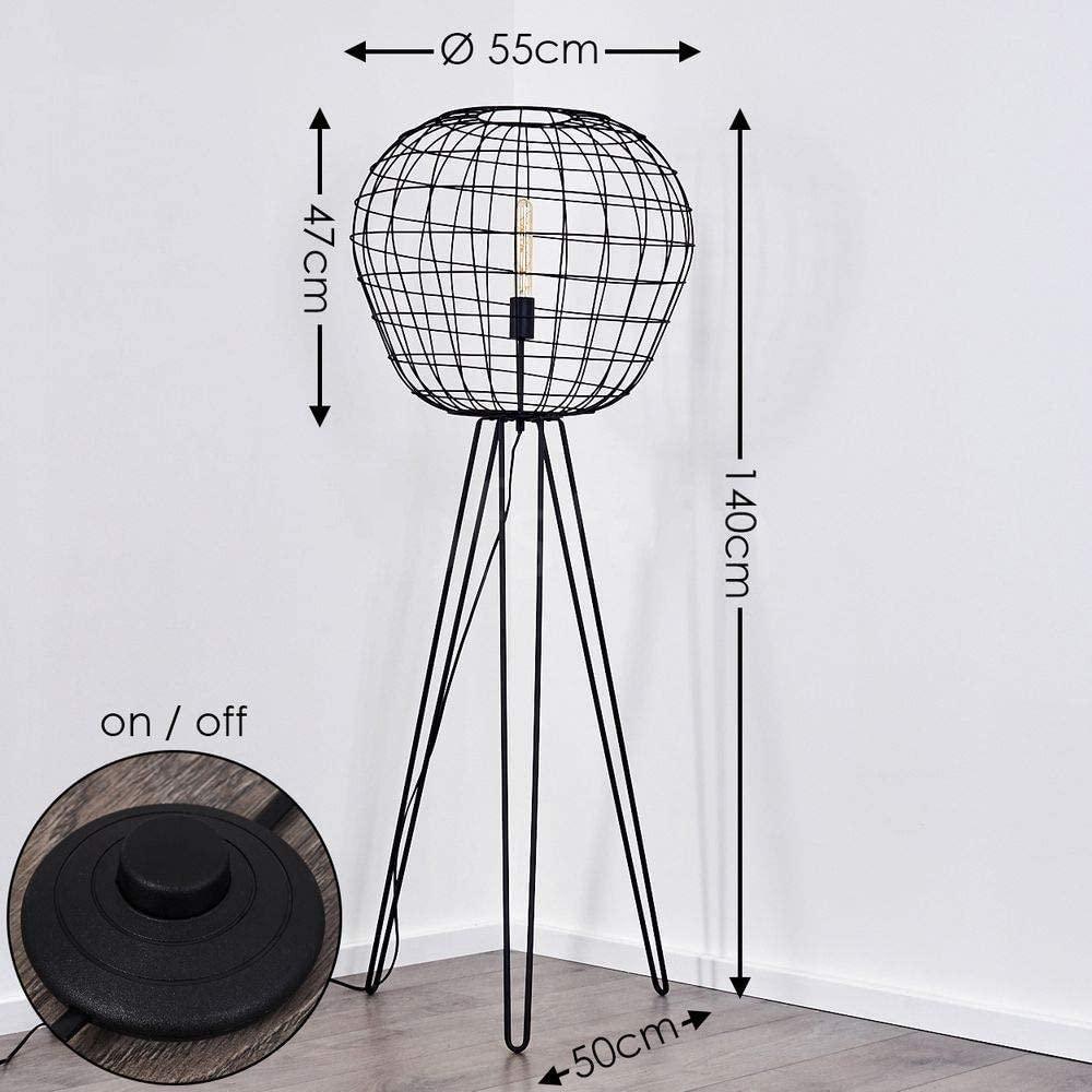 Lampadaire Industriel Noir Cage à Oiseau - V2