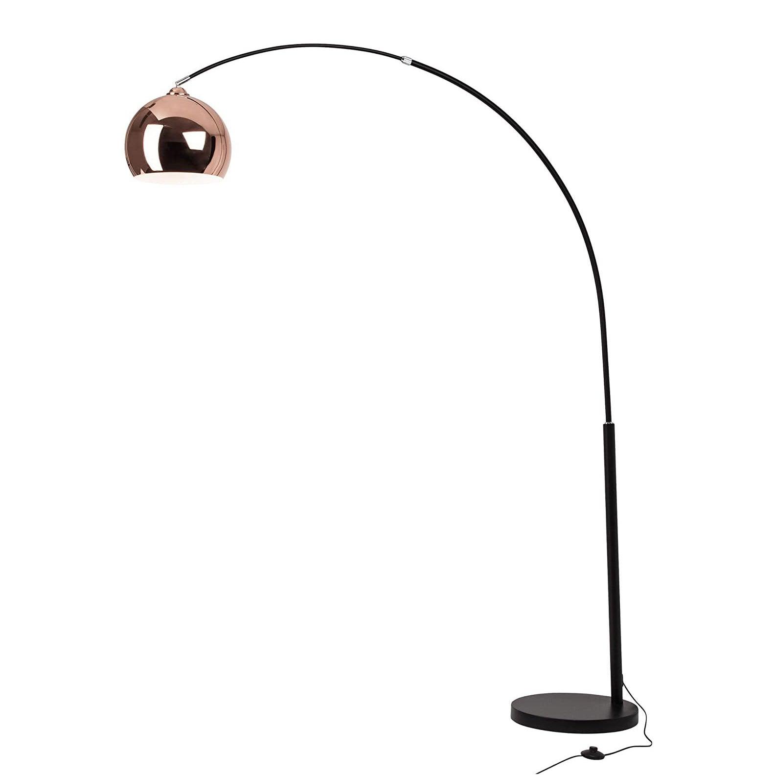 Lampadaire Salon Industriel Globe Rose Gold & Black