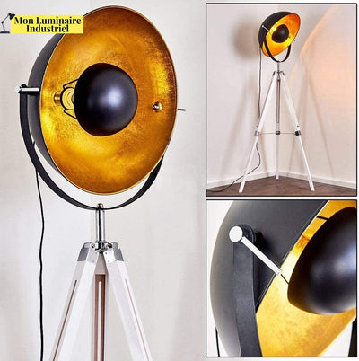 Lampadaire Trepied Industriel Moon XL - Pied Blanc