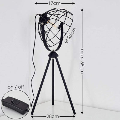 Lampadaire Trepied Industriel Moon Brut XS