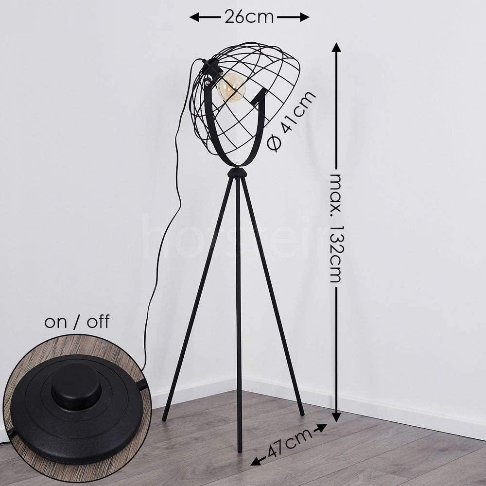 Lampadaire Industriel Noir Moon Brut