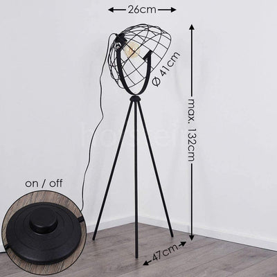 Lampadaire Industriel Noir Moon Brut