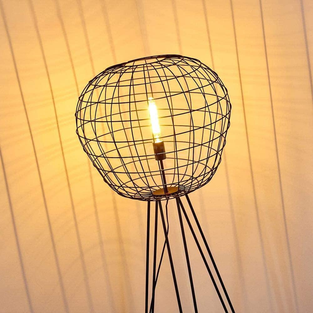 Lampadaire Industriel Noir Cage à Oiseau - V2