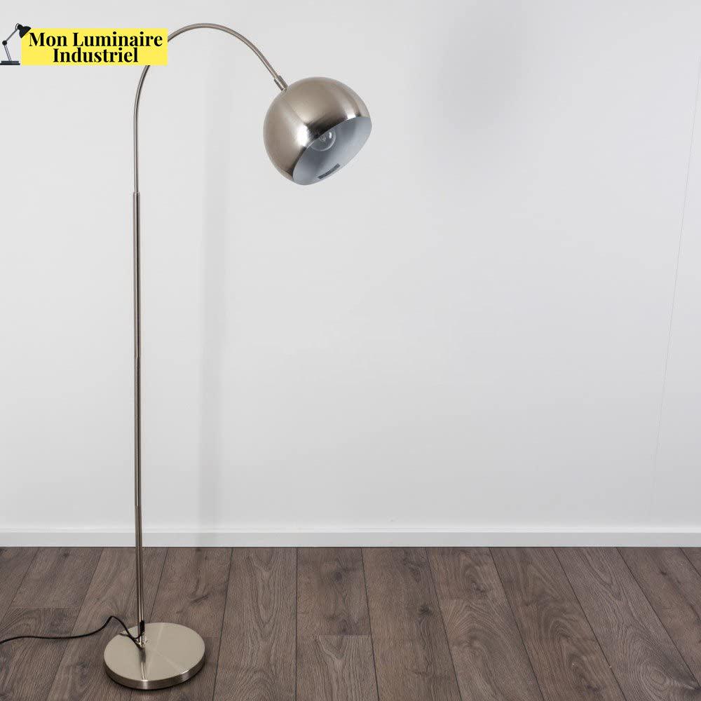 Lampadaire Salon Industriel Sofa - Acier Brossé