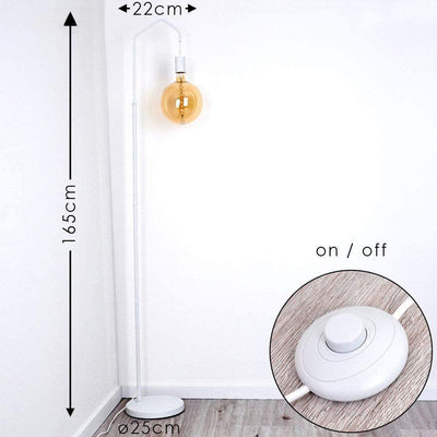 Lampe de Salon sur Pied Industrielle - Design Blanche