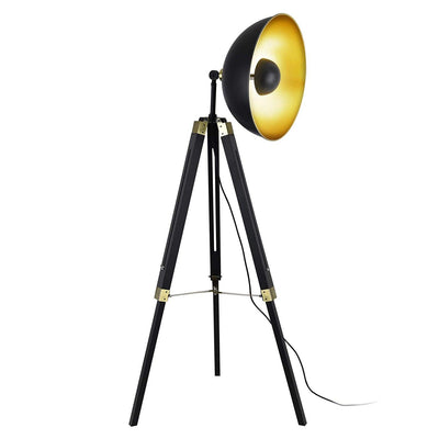 Lampadaire Industriel Noir & Gold