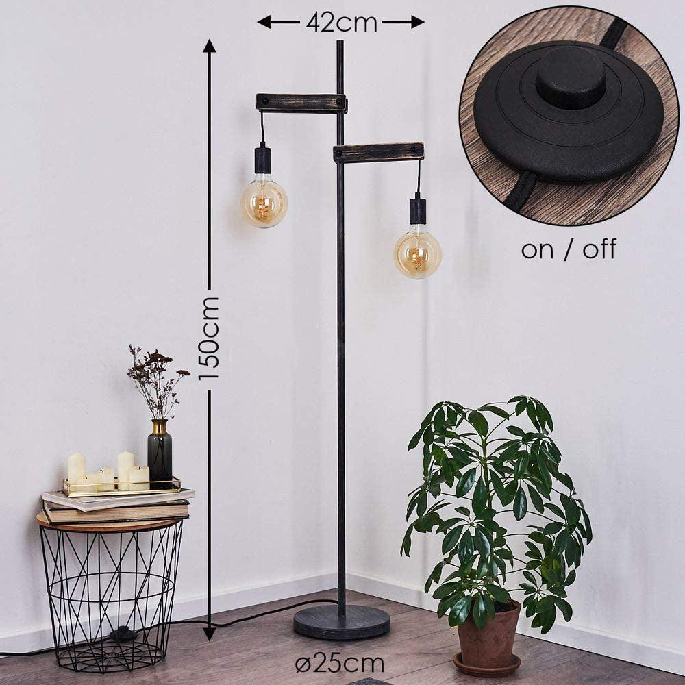 Lampadaire Salon Industriel Vintage - Bois Vieilli