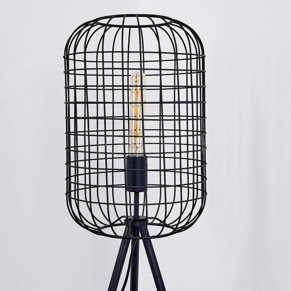 Lampadaire Trepied Industriel Cage à Oiseaux
