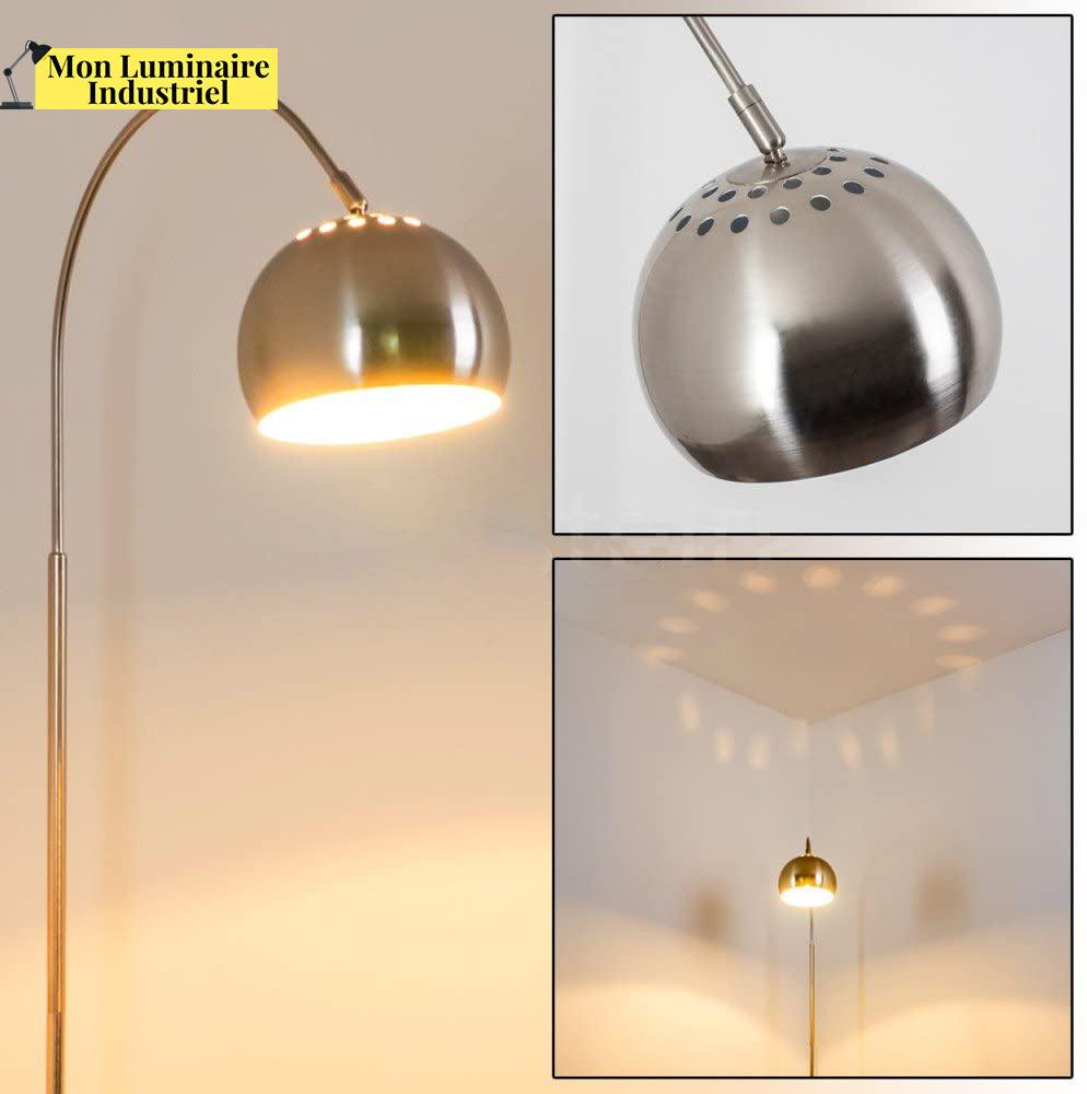 Lampadaire Salon Industriel Sofa - Acier Brossé