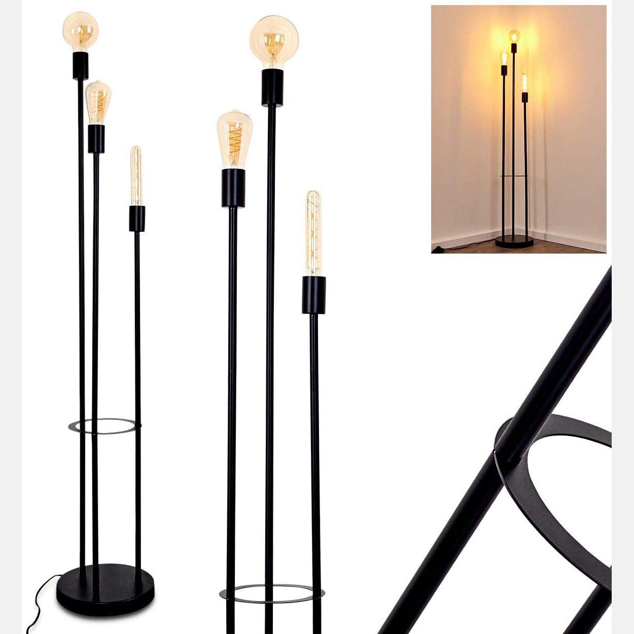 Lampadaire Industriel Noir Trio Design